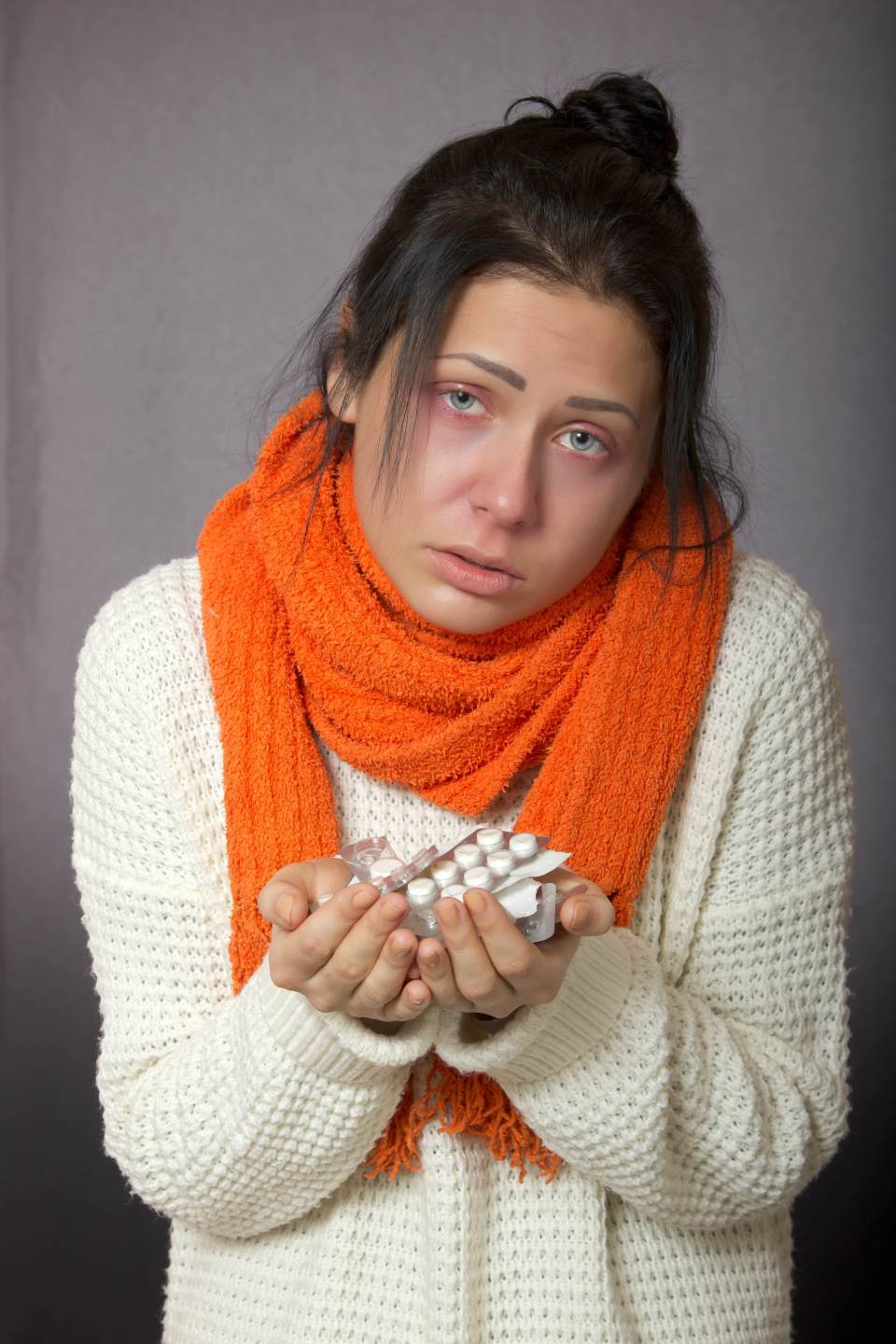 Canva - Sick Girl Wearing Orange Scarf